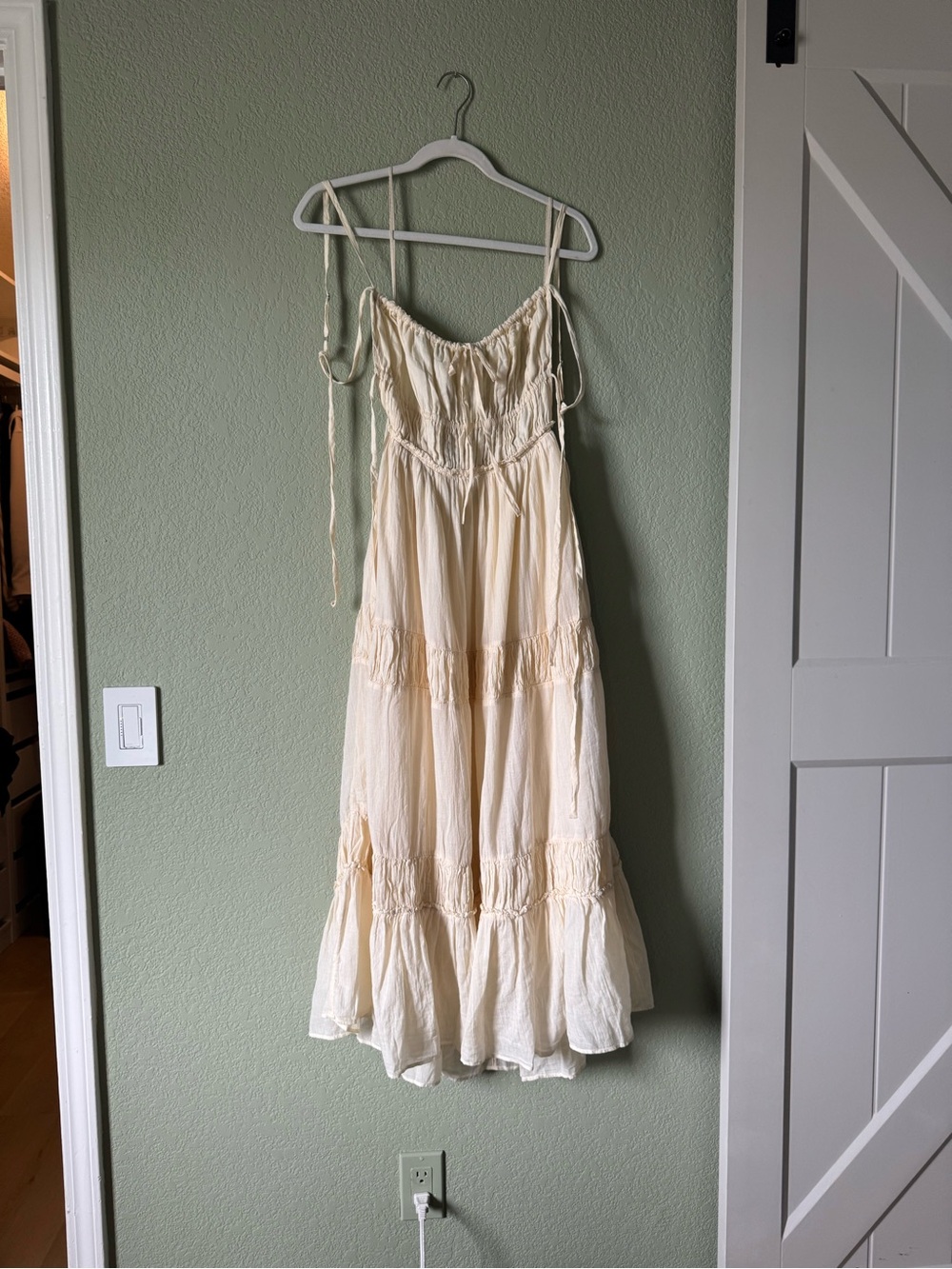 Free People-Cream Spaghetti Strap Sundress - Picture 5 of 7